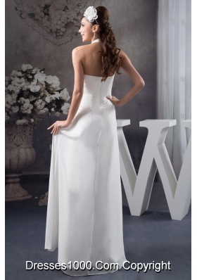 Beaded and Ruched Bridal Gowns of Halter and Floor-length in Vogue