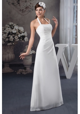 Beaded and Ruched Bridal Gowns of Halter and Floor-length in Vogue