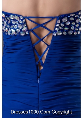 Beading and Ruffled Layers Accent Prom Formal Dress in Royal Blue