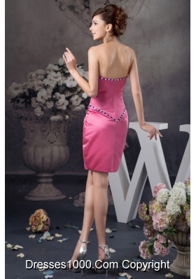 Beautiful Beading and Ruches Accent Mini Prom Dresses in Hot Pink