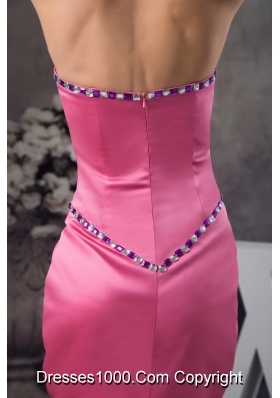 Beautiful Beading and Ruches Accent Mini Prom Dresses in Hot Pink