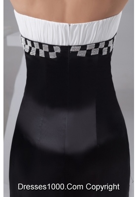 Black and White Mini Sweetheart Prom Dress with Beading