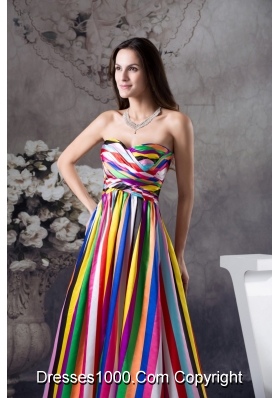 Multi-color Sweetheart Sweep Train Prom Dress with Lace-up Back