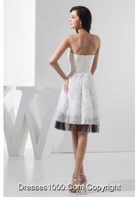 White and Black Wedding Dresses with Sash and Rolling Flowers 2013