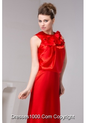 Layered High-Neck Floor-length Prom Dresses for Weddings in Red