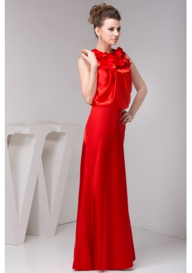 Layered High-Neck Floor-length Prom Dresses for Weddings in Red