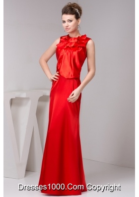 Layered High-Neck Floor-length Prom Dresses for Weddings in Red