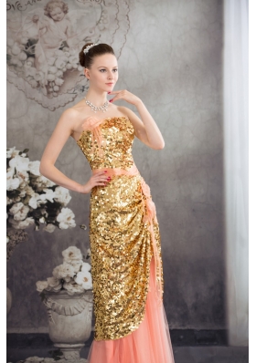 Beading and Ruching Accent Pink Prom Celebrity Dress with Cap Sleeves