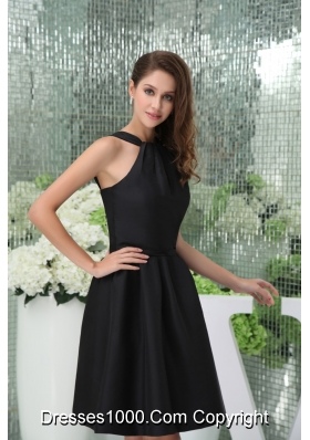 Elegant A-line Knee-length Black Prom Dress for Girls with Cutouts