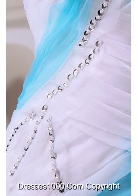 Halter Top Sweep/Brush Train Mermaid White Prom Dress with Ribbon