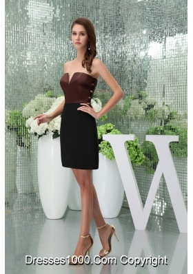 Black and Brown Slot Neck Sheath Prom Dress with Cut Out Straps