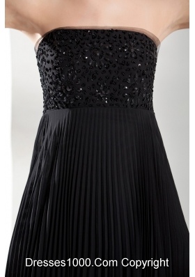 Black Strapless Short Column Dress For Prom with Cutouts