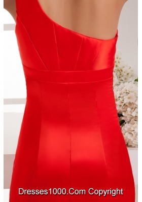 Brand New Taffeta Red Mini Prom Dress with Beading One Shoulder