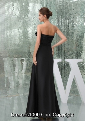 Sweetheart Ankle-length Black Prom Outfit for Weddings with Bowknot