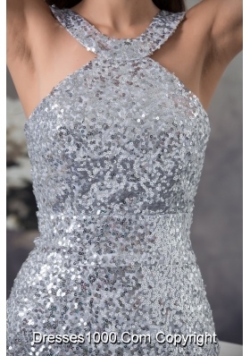 Customer Made Pretty Sheath Sequin Silver Prom Dress Mini-length