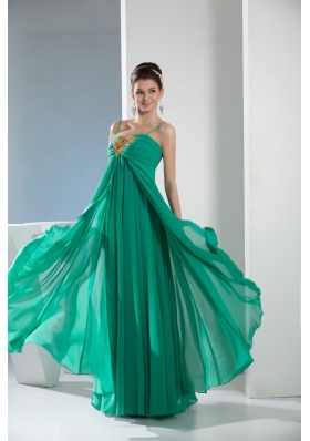 Elegant Spaghetti straps layers chiffon Prom Gown with Beaded appliques