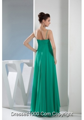 Elegant Spaghetti straps layers chiffon Prom Gown with Beaded appliques