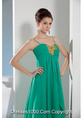 Elegant Spaghetti straps layers chiffon Prom Gown with Beaded appliques