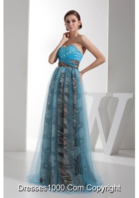 Fashion Sweetheart Beaded Multi-color Prom Gown with Printing