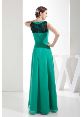 Lace V-neck Floor-length Decoration Turquoise Outfit For Prom