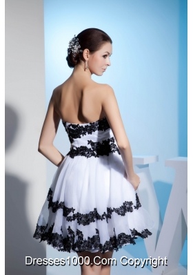 Princess Sweetheart Appliques Short Prom Gown with Organza for Woman