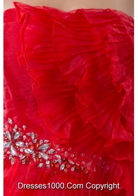 Beading and Pleated Layers Accent Mini-length Prom Celebrity Dress