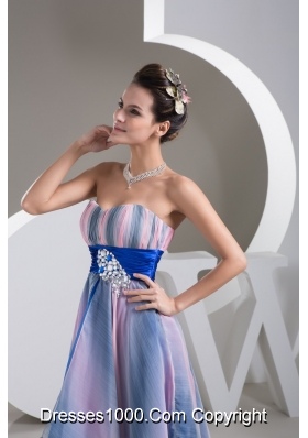 Sweetheart High Low Colorful Pringting Prom Gowns with Beaded Belt