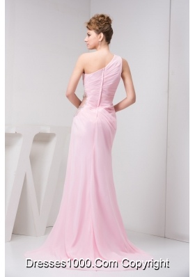 Asymmetrical Court Train Prom Holiday Dress with Cutout Wais