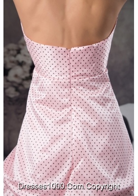 Pick-Ups and Bowknot Accent Pink Halter Prom Gown Dress 2013