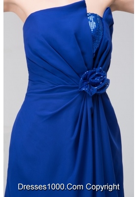 Ruched and Floral Prom Dresses in Royal Blue