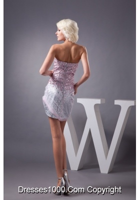 Sweetheart Strapless Mini Prom Dresses with Sequins and Rhinestone