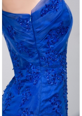 Asymmetrical Prom Dress of Floor-length in Blue