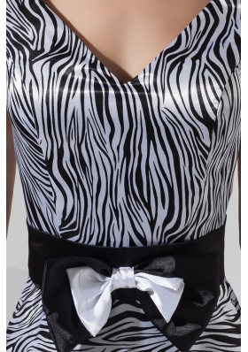 Mini V-neck Prom Dresses for Party with Zebra Print 2013