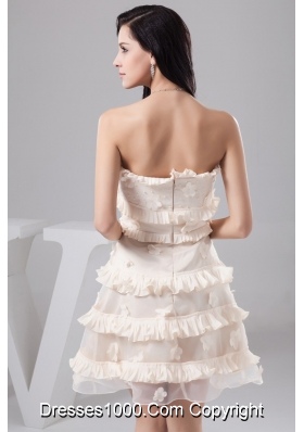 Sweetheart Cream Colored Prom Dress with Beading and Handmade Flower