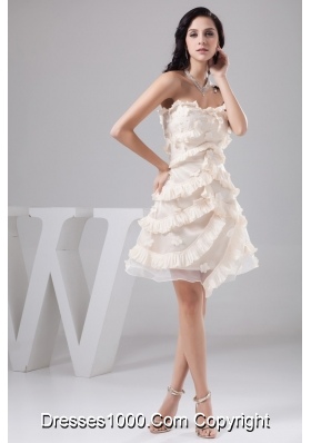 Sweetheart Cream Colored Prom Dress with Beading and Handmade Flower