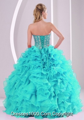2014 Spring Puffy Sweetheart Beading Quinceanera Dress with Full Length