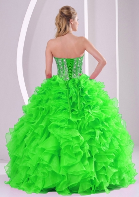 Ball Gown Ruffles and Beading 2013 winter Quinceanera Dresses with Lace up