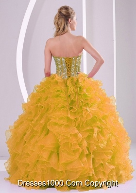 Beading and Ruffles Sweetheart Long Quinceanera Gowns for 2013 winter