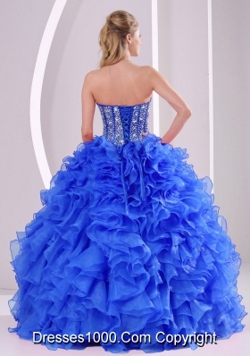 Royal Blue Sweetheart Ruffles and Beaded Decorate Quinceanera Dresses On Sale