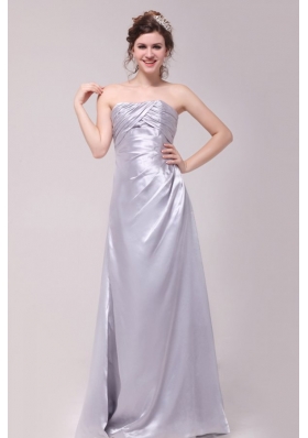 Discount Column Strapless Taffeta Prom Gown Dresses in Grey