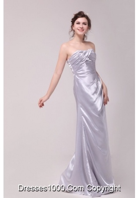 Discount Column Strapless Taffeta Prom Gown Dresses in Grey