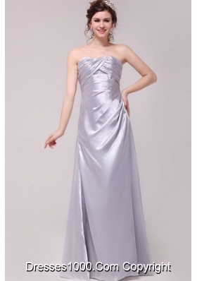 Discount Column Strapless Taffeta Prom Gown Dresses in Grey