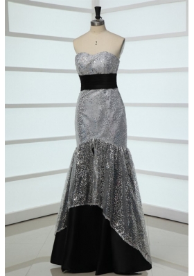 2014 Sexy Mermaid Sweetheart Sequined Grey Prom Formal Dresses