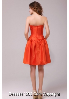 A-line Sweetheart Taffeta Orange Red Prom Gown Dress with Sashes