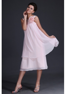 Baby Pink Bateau Tea-length Dresses For Prom Princess for 2014