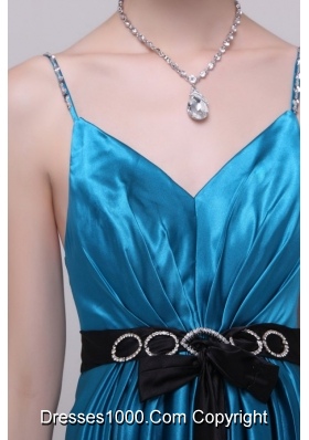 Satin Teal New Style Dress For Prom Princess for 2014 with Beading