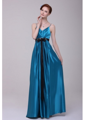 Satin Teal New Style Dress For Prom Princess for 2014 with Beading