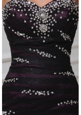 Mermaid Purple Tulle 2014 Perfect Prom Party Dress with Beading