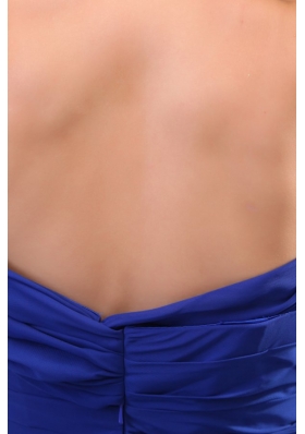 Popular Empire Strapless Chiffon Ruched Prom Dress in Royal Blue