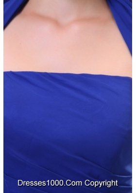 Popular Empire Strapless Chiffon Ruched Prom Dress in Royal Blue